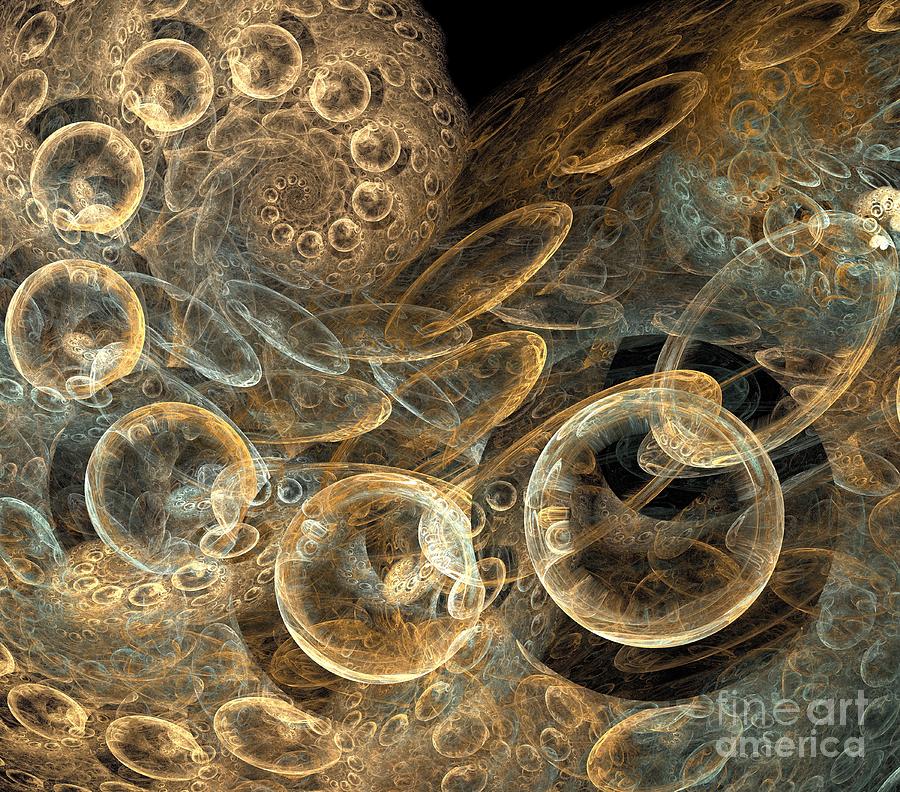 Abstract Digital Art - Beige Glass Spiral by Kim Sy Ok