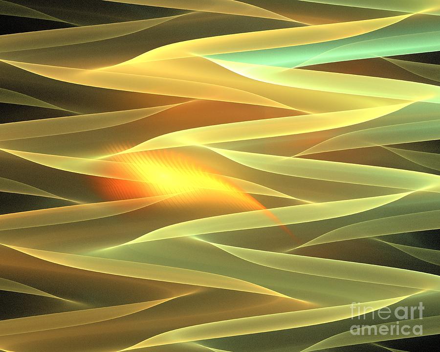 Summer Digital Art - Beige Gold Ridges by Kim Sy Ok
