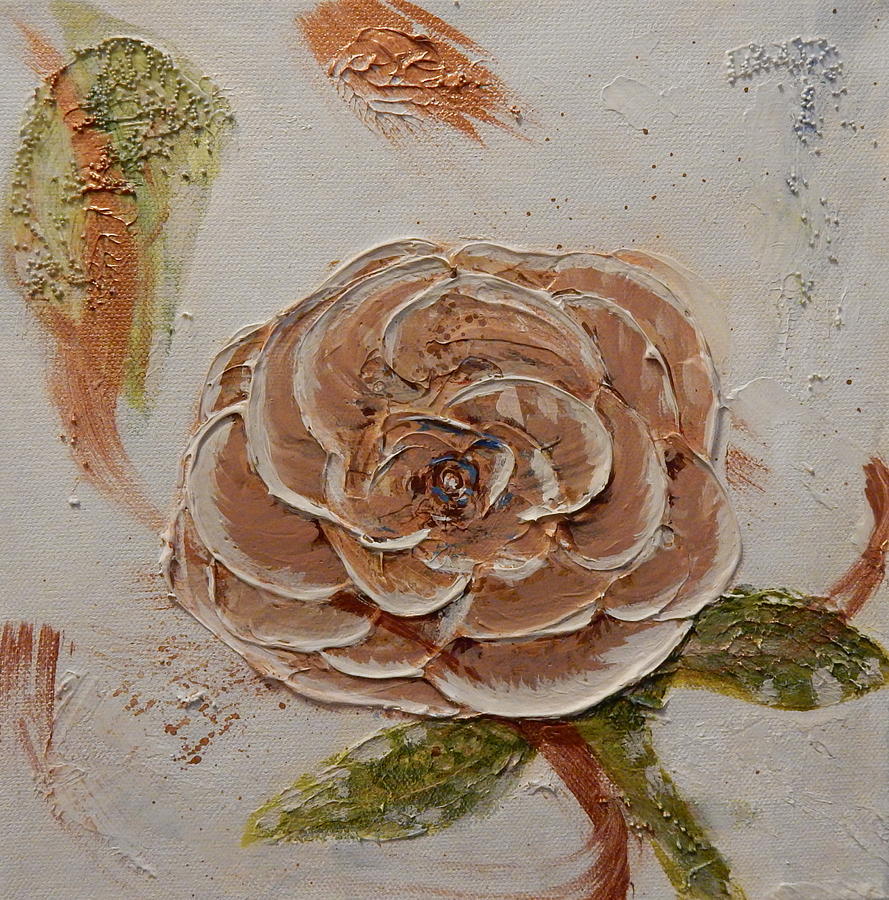 Beige Rose Painting by Betty-Anne McDonald