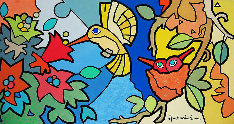 Fauna Painting - Beija-flor by Marcos Andruchak Fauna Painting - Beija-flor by Marcos Andruchak