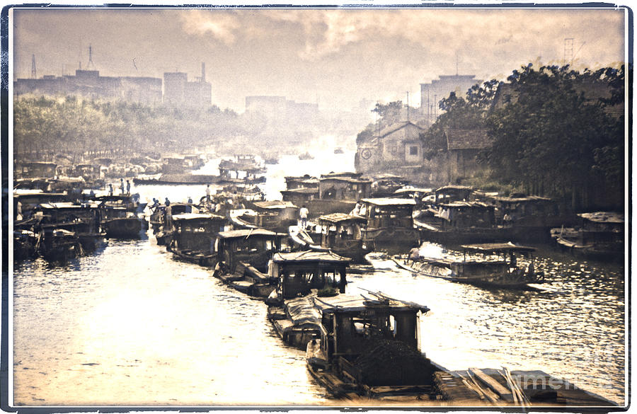 Boat Photograph - Beijing-Hangzhou Grand Canal  by Heiko Koehrer-Wagner