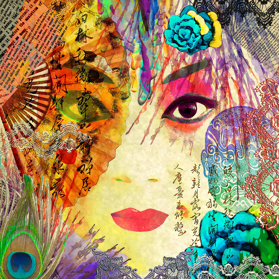 Music Mixed Media - Beijing Opera Girl  by Stacey Chiew