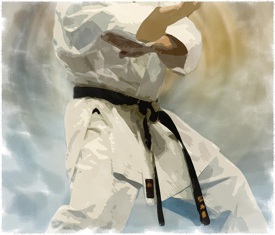 Sports Digital Art - Being a Black Belt by Deborah Lee