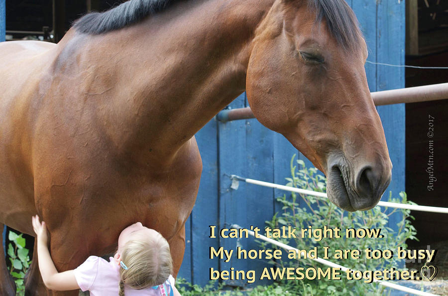Being AWESOME with my Horse Photograph by Cindy Schneider