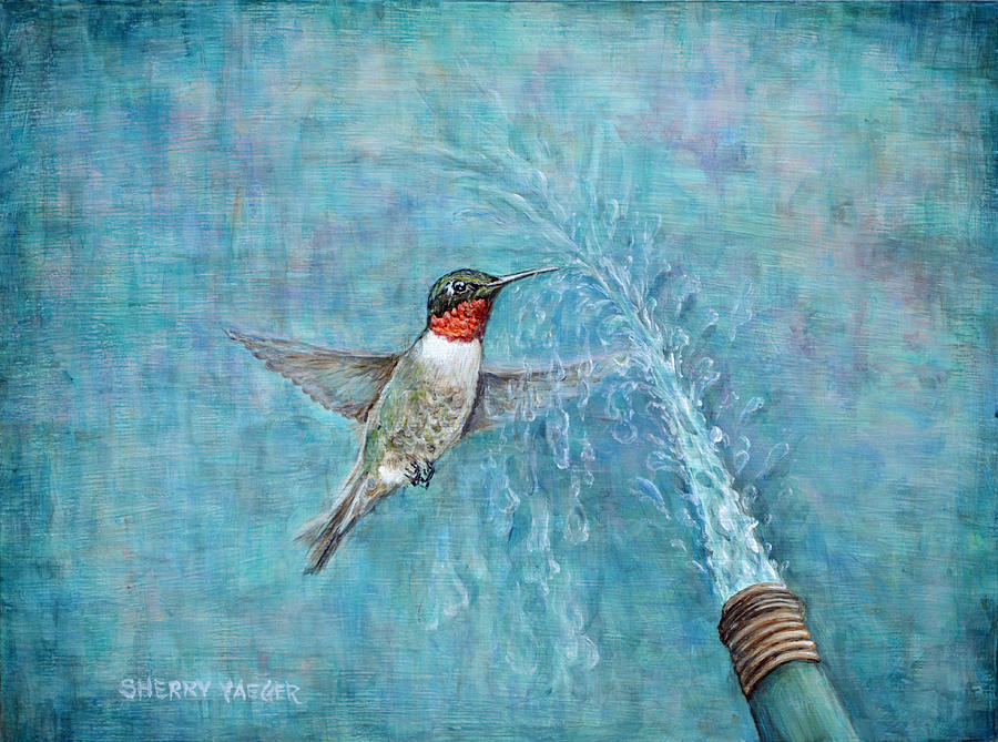 Hummingbird Painting - Being Still by Sherry Montgomery