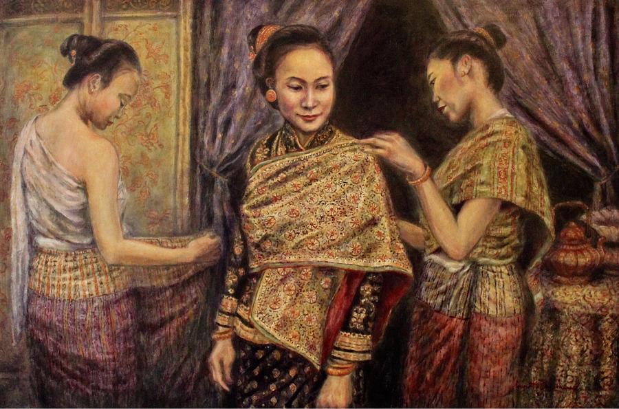 Bejeweled Bride Painting by Sompaseuth Chounlamany