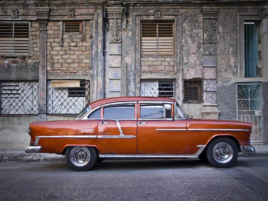Car Photograph - Bel Air Chevrolet - Havana Cuba by Nadja Drieling - Flower- Garden and Nature Photography - Art Shop