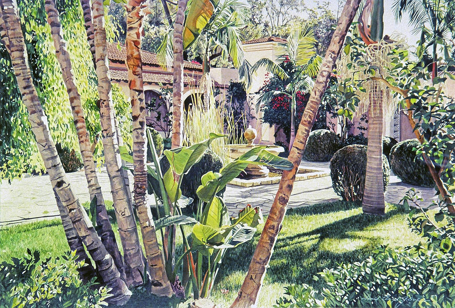 Garden Painting - Bel-Air Fountain by David Lloyd Glover