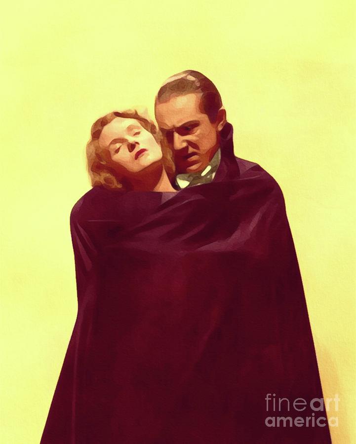 Hollywood Painting - Bela Lugosi and Helen Chandler, Dracula by Esoterica Art Agency