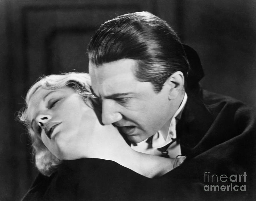 Bela Lugosi  Dracula 1931  feast on Mina Helen Chandler Photograph by Vintage Collectables