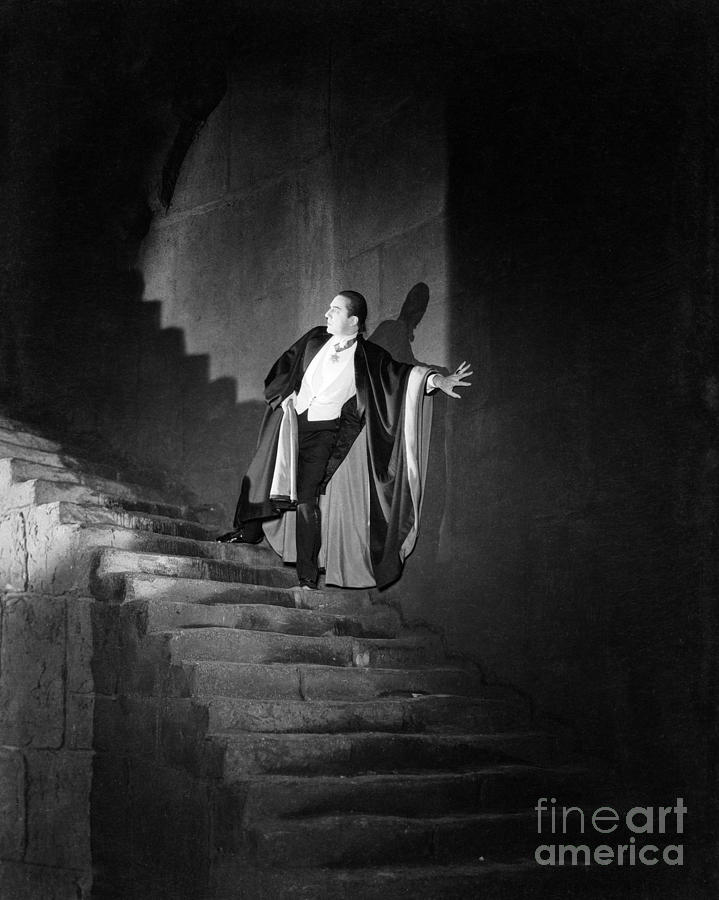 Bela Lugosi Dracula descends the stairs Photograph by Vintage Collectables