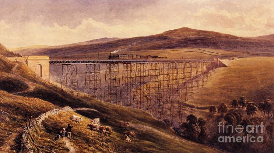 Belah Viaduct Painting by MotionAge Designs