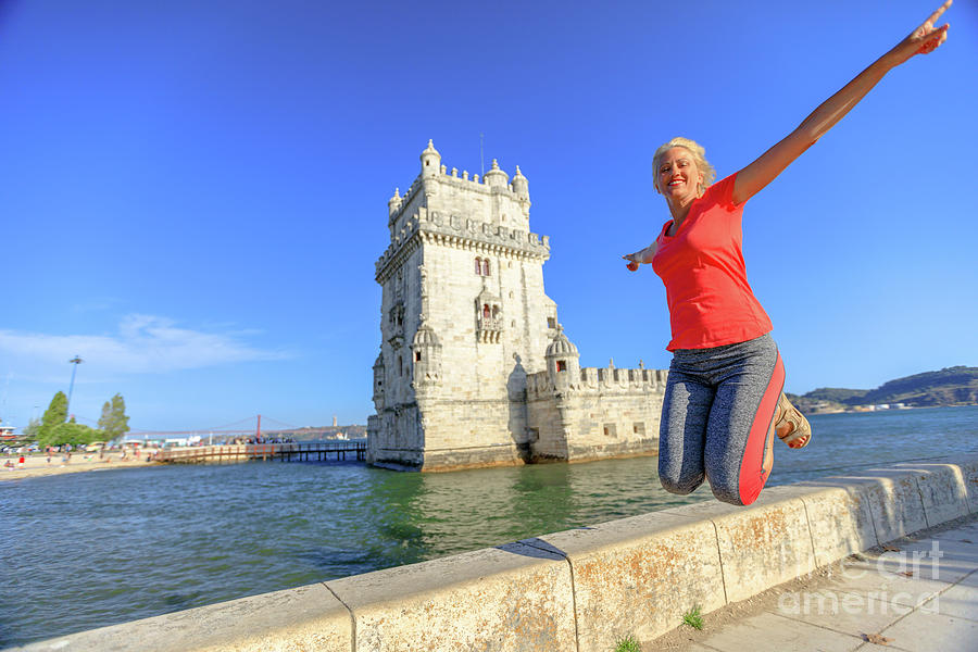 Belem Tower jumping Photograph by Benny Marty