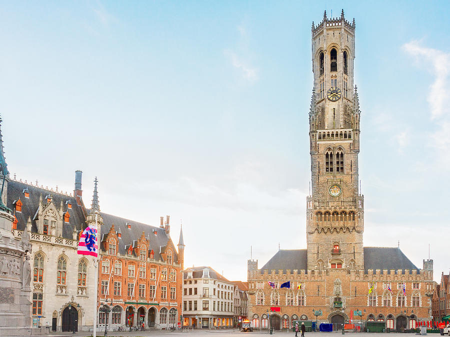 Belfry of Bruges and Grote Markt in  Belgium Photograph by Anastasy Yarmolovich