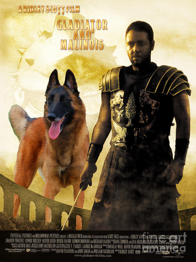 Belgian Malinois Art Canvas Print - Gladiator Movie Poster Painting by Sandra Sij