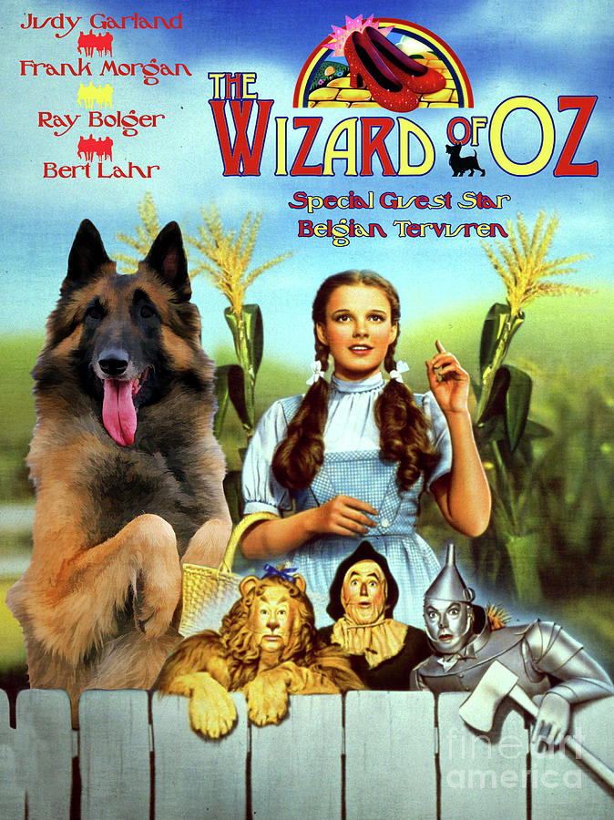 Belgian Tervuren Art Canvas Print - The Wizard of Oz Movie Poster Painting by Sandra Sij