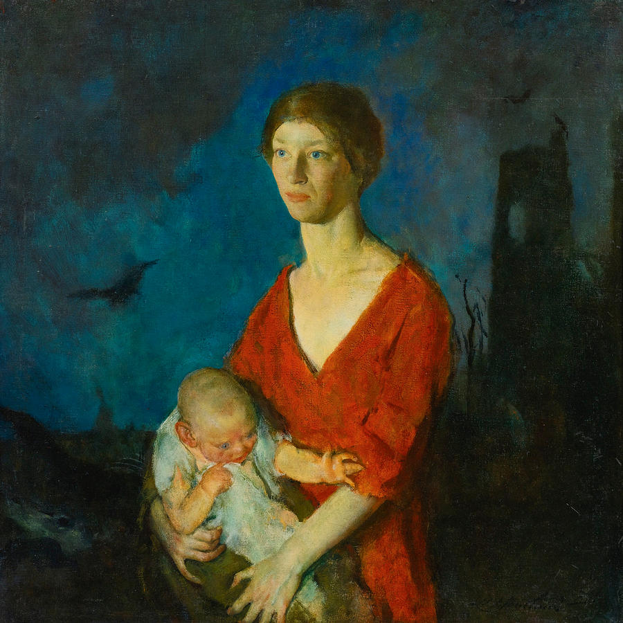 Charles Webster Hawthorne Painting - Belgium - Mother and Child by Charles Webster Hawthorne