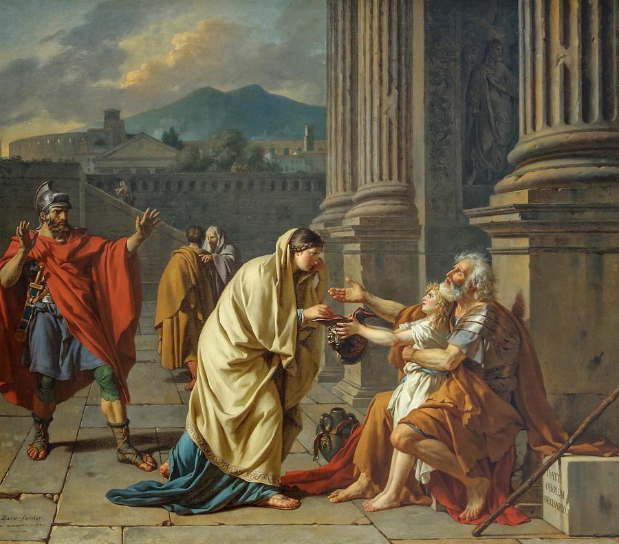 Belisarius, general of the Roman Emperor Justinian, reduced to begging Painting by Jacques-Louis David