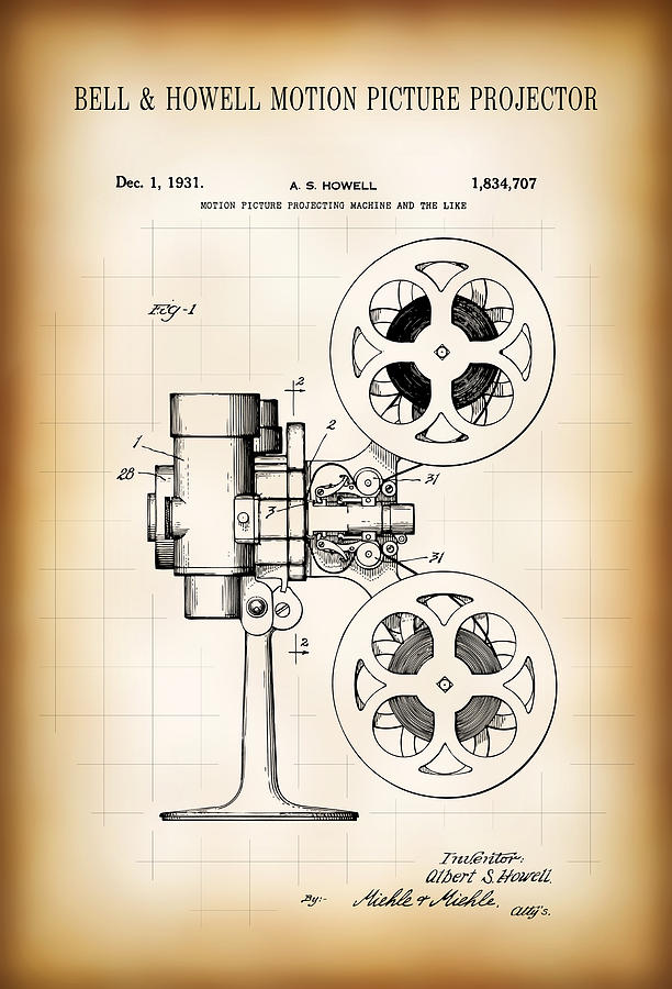 Bell And Howell Motion Picture Projector Patent 1931 Digital Art By 