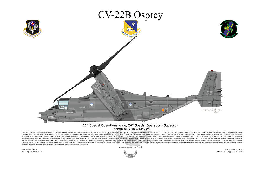 Bell Boeing CV-22B Osprey 20SOS Digital Art by Arthur Eggers