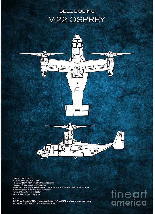 Bell Boeing V-22 Osprey Digital Art by Airpower Art