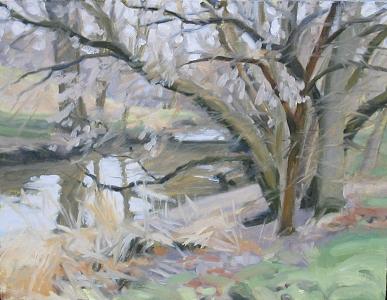 Bell Creek In January Thaw Painting by Margie Guyot Bell Creek In January Thaw Painting by Margie Guyot