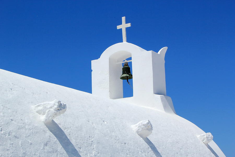 Bell on a church, Oia, Santorini, Greece Photograph by Elenarts - Elena Duvernay photo