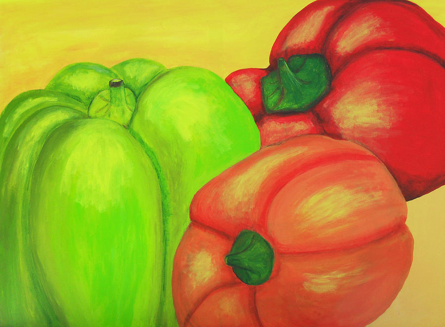 Bell Peppers Painting by Martin Valeriano