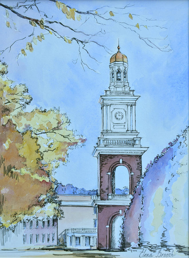 Architecture Painting - Bell Tower at University of Mary Washington by Elena Broach