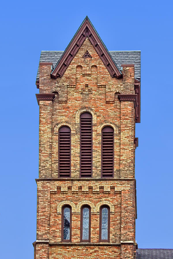 Bell Tower - First Congregational Church - Jackson - Michigan Photograph by Nikolyn McDonald