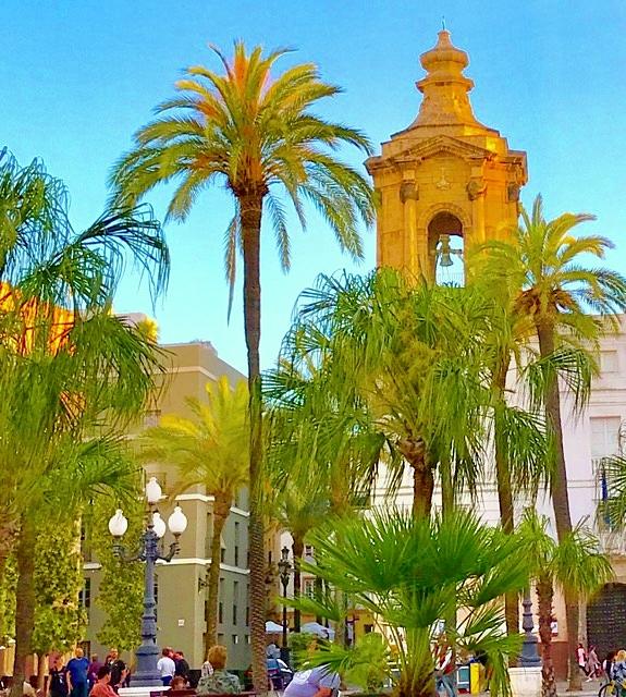 Bell Tower in Cadiz Plaza in Spain Photograph by Kenlynn Schroeder