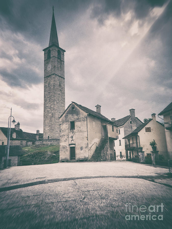 Bell tower in Italian village Photograph by Silvia Ganora