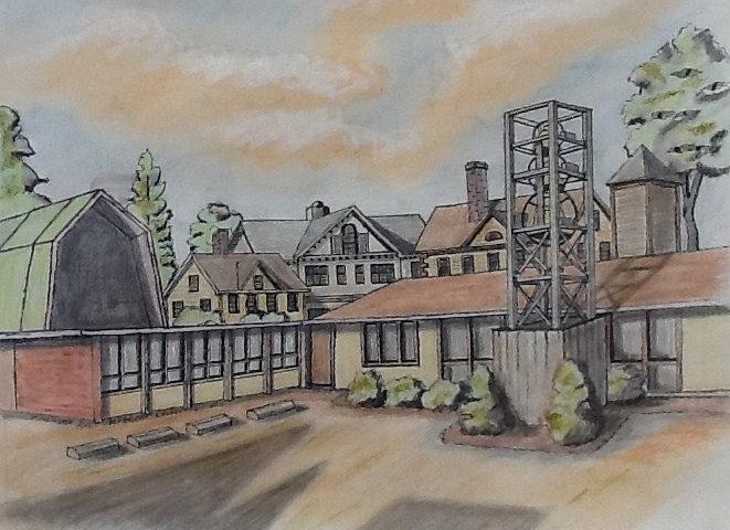 Bell tower Methodist Church Drawing by Paul Meinerth