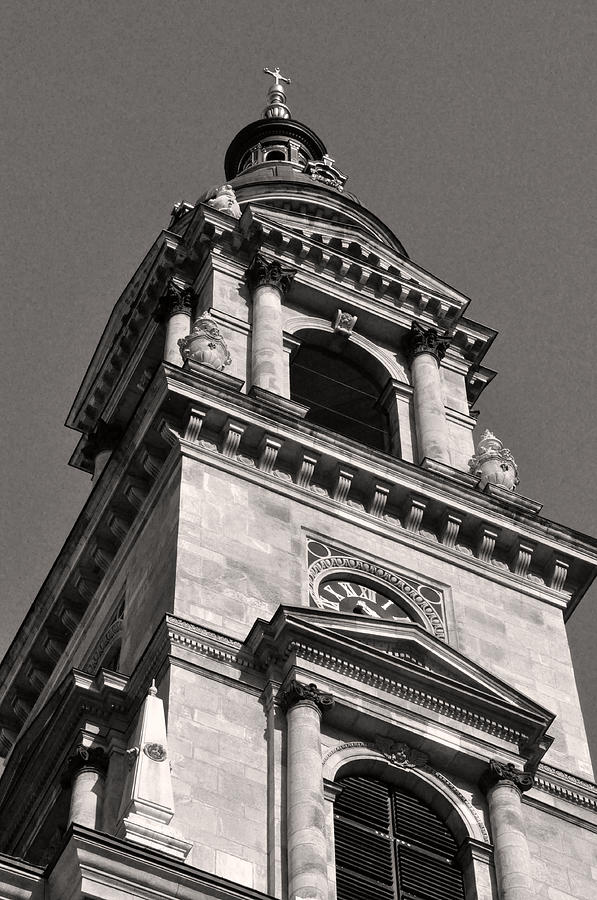 Bell Tower of Saint Stephens Basilica Budapest Photograph by James Dougherty Bell Tower of Saint Stephens Basilica Budapest Photograph by James Dougherty