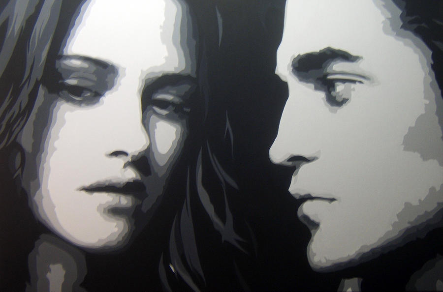 Twilight Painting - Bella and Edward from the Twilight Series by Michael James  Toomy