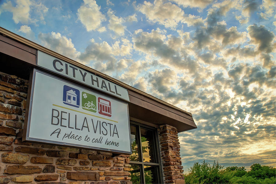 Sunset Photograph - Bella Vista Arkansas City Hall by Gregory Ballos
