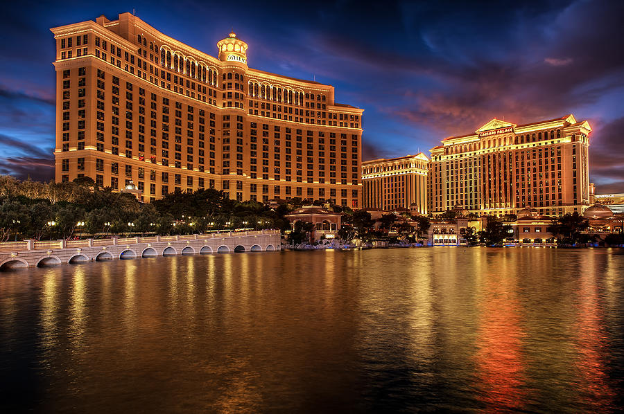 Bellagio and Caesars Palace Photograph by Bo Nielsen