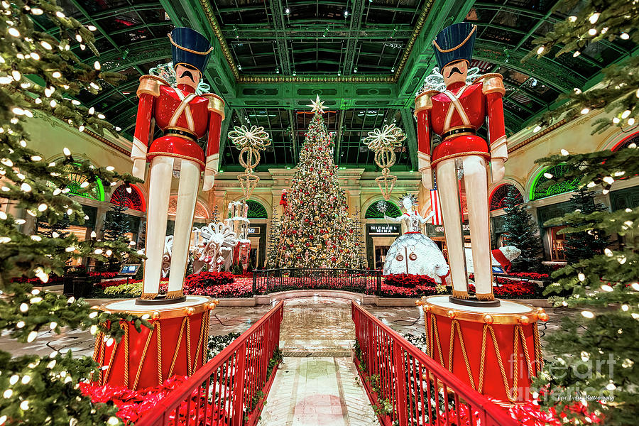 Las Vegas Photograph - Bellagio Christmas Tree and Nutcrackers 2017 by Aloha Art