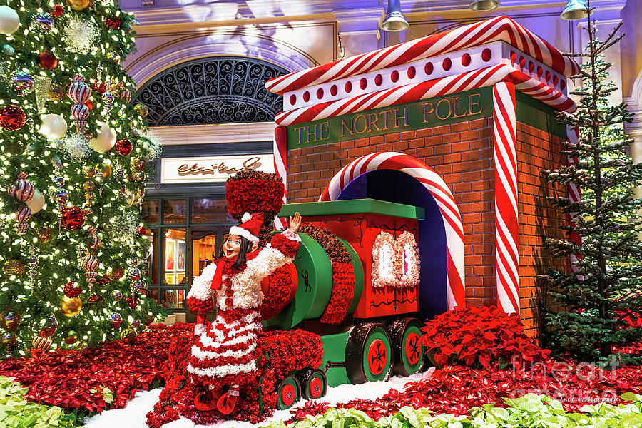 Bellagio Christmas Tree and Train Decorations 2016 Photograph by Aloha Art
