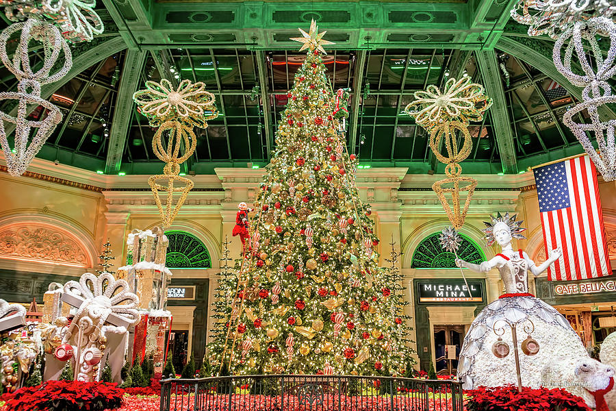 Las Vegas Photograph - Bellagio Christmas Tree Close 2017  by Aloha Art