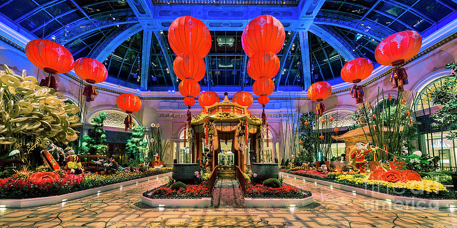 Las Vegas Photograph - Bellagio Conservatory Chinese New Year of the Dog Entrance 2 to 1 Ratio by Aloha Art