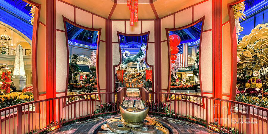 Las Vegas Photograph - Bellagio Conservatory Chinese New Year of the Dog Gazebo 2 to 1 Ratio by Aloha Art