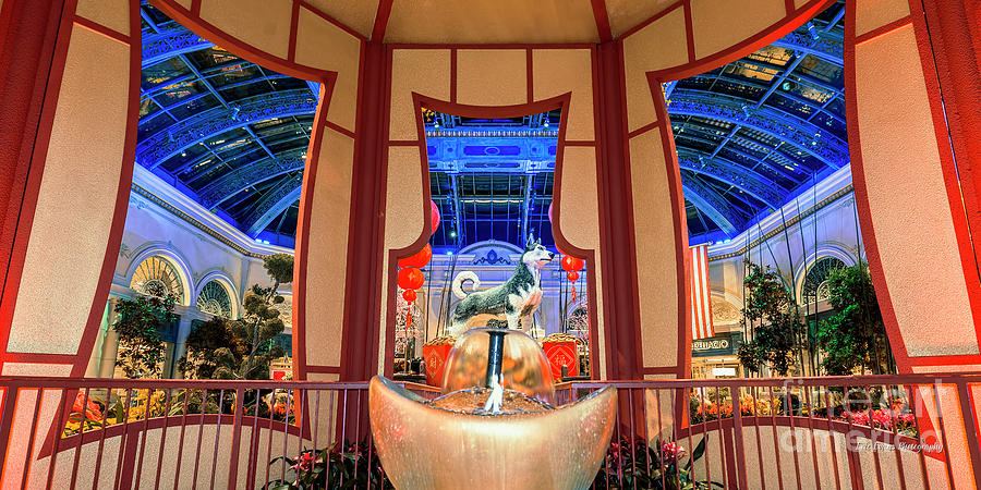 Las Vegas Photograph - Bellagio Conservatory Chinese New Year of the Dog Gazebo Low Angle 2 to 1 Ratio by Aloha Art