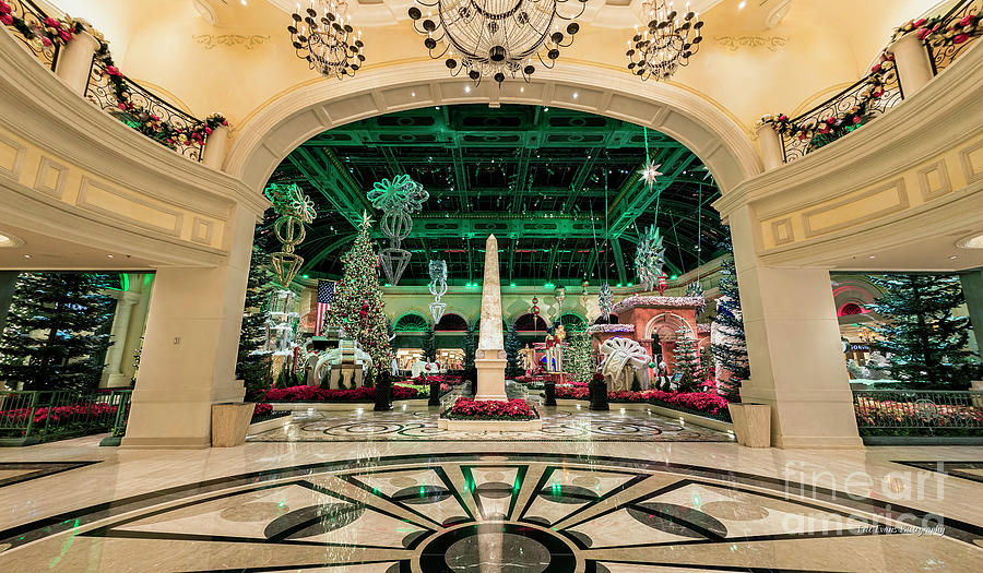 Las Vegas Photograph - Bellagio Conservatory Side Entrance at Christmas 2017 6 to 3.5 Ratio by Aloha Art