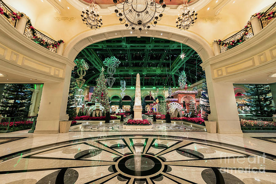 Las Vegas Photograph - Bellagio Conservatory Side Entrance at Christmas 2017 by Aloha Art