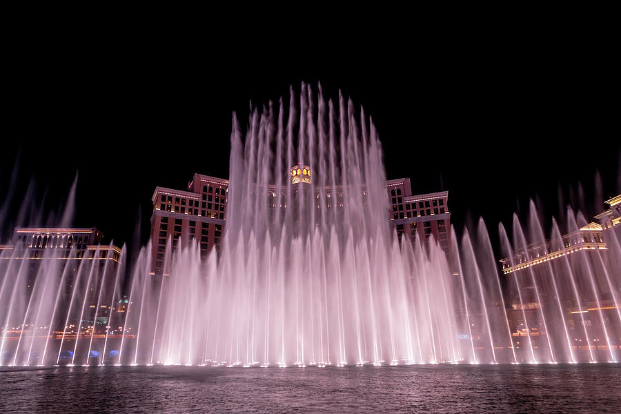Fountain Photograph - Bellagio Fountains Straight On by American Landscapes