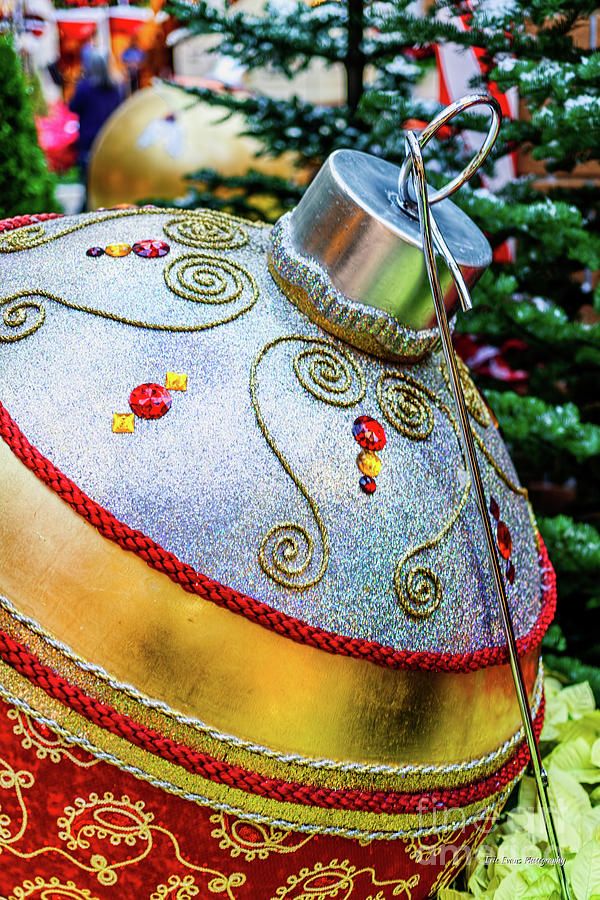Bellagio Giant Gold Christmas Ornament  Photograph by Aloha Art