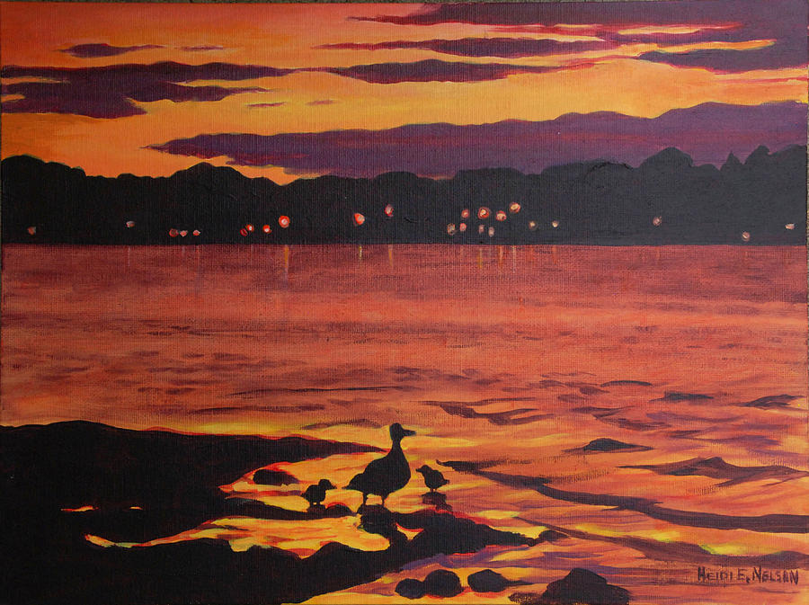 Bellaire Ducks Painting by Heidi E Nelson