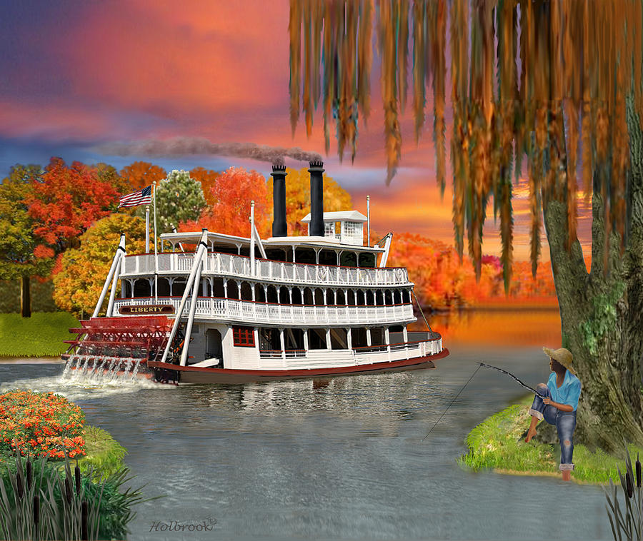 Sunset Digital Art - Belle of the Bayou by Glenn Holbrook