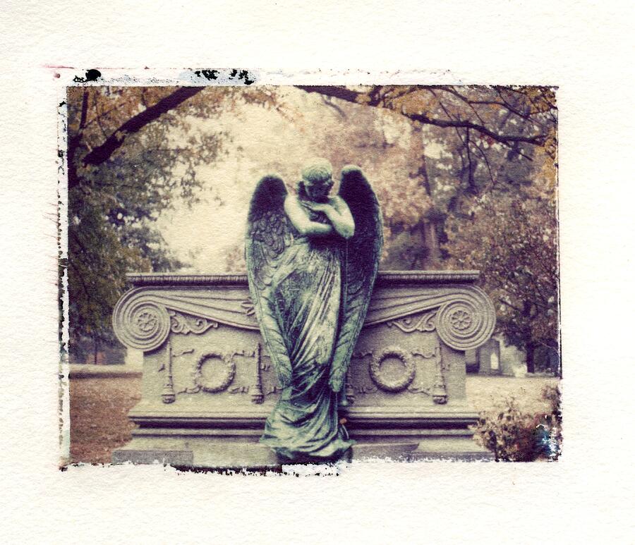 Fall Photograph - Bellefontaine Angel Polaroid transfer by Jane Linders